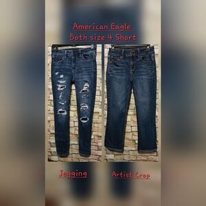 Bundle Of 2 American Eagle Jeans 4 Short Jeggings Artist Crop